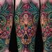 Tattoos - Sugar Skull and Filligree Color Brent Olson Art Junkies Tattoo - 57993